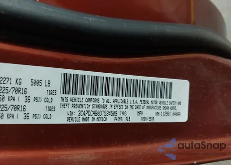 2013 Dodge Journey American Value Pkg z USA, uszkodzony, nr VIN 3C4PDCAB0DT584509